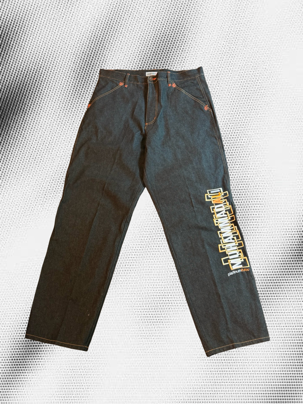Vintage Platinum Fubu Embroidered Dark Wash Denim Jeans